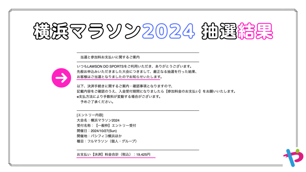 横浜マラソン2024 抽選結果